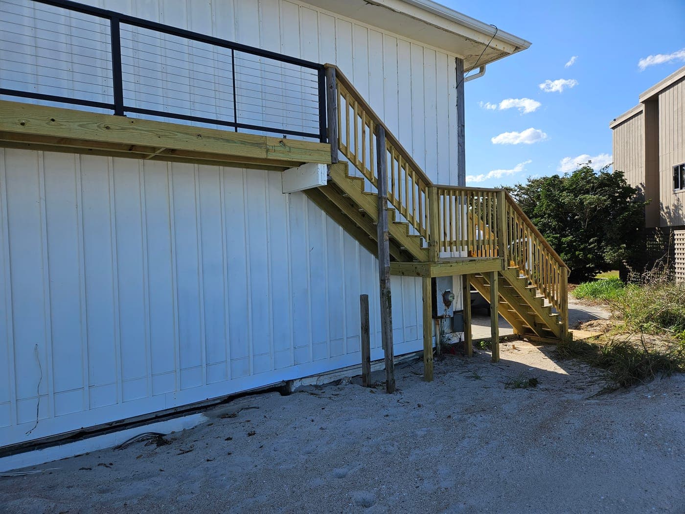Beach house mesh stairs